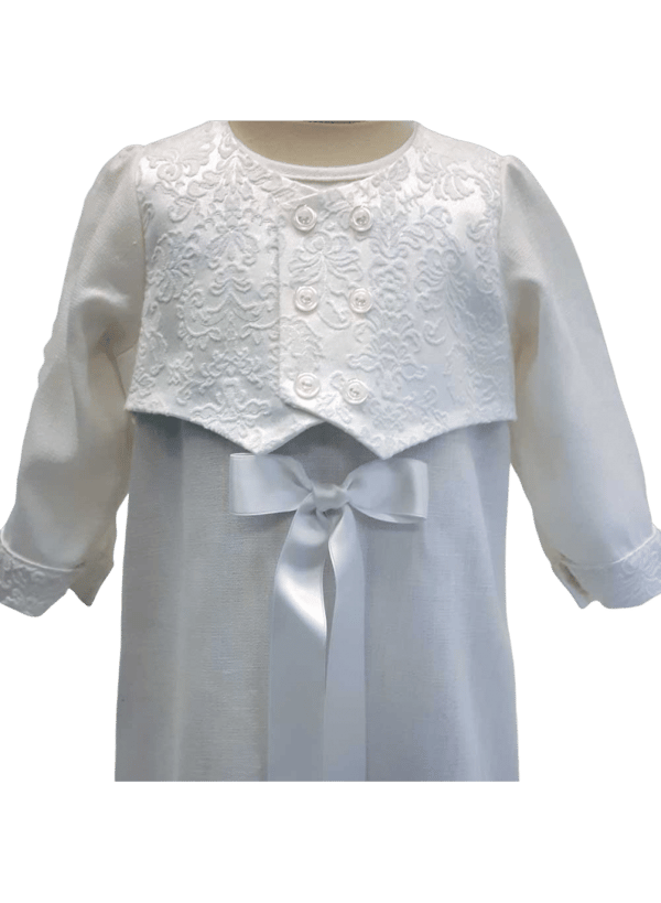 Christening gown for boys,  with brocade vest, 10 choices of  bow, Grace of Sweden