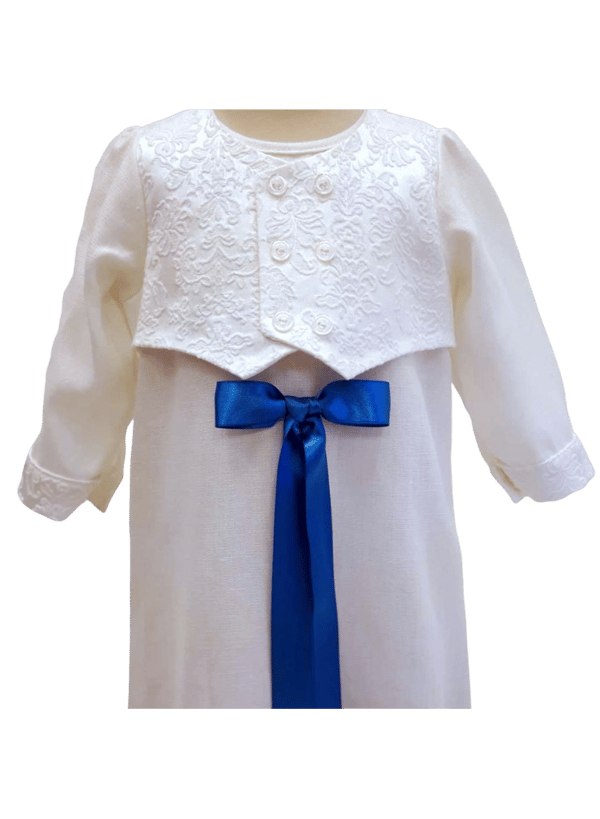 Christening gown for boys,  with brocade vest, 10 choices of  bow, Grace of Sweden
