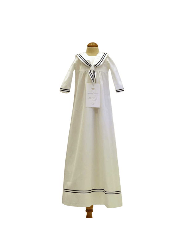 Unisex Baptismal gown with bonnet in sailor look - Grace of Sweden