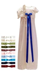 Christening gown with short sleeve and bonnet, 10 free choice of bow,  sess.ka