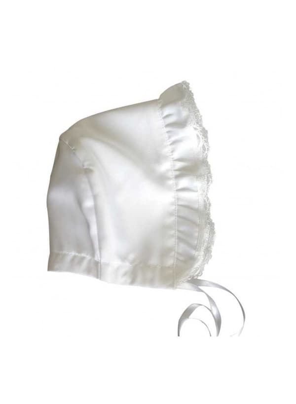 Christening gown with short sleeve and bonnet, 10 free choice of bow,  sess.ka