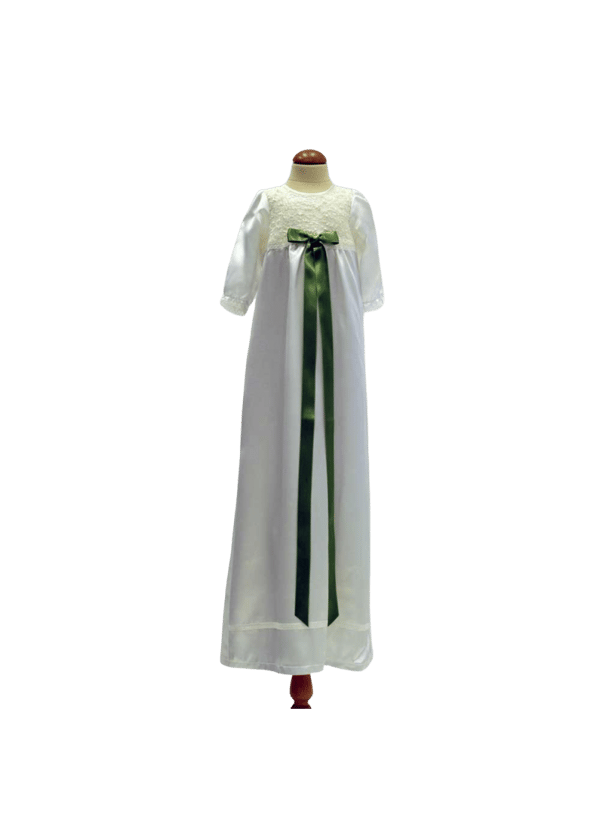 Baptism gown with long sleeve and lace. 10 choices of  bow - Grace of Sweden