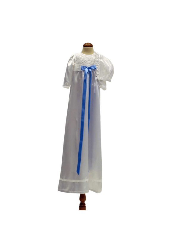 White lace Christening gown and bonnet, 10 choices of  bow – Grace of sweden Ma.V
