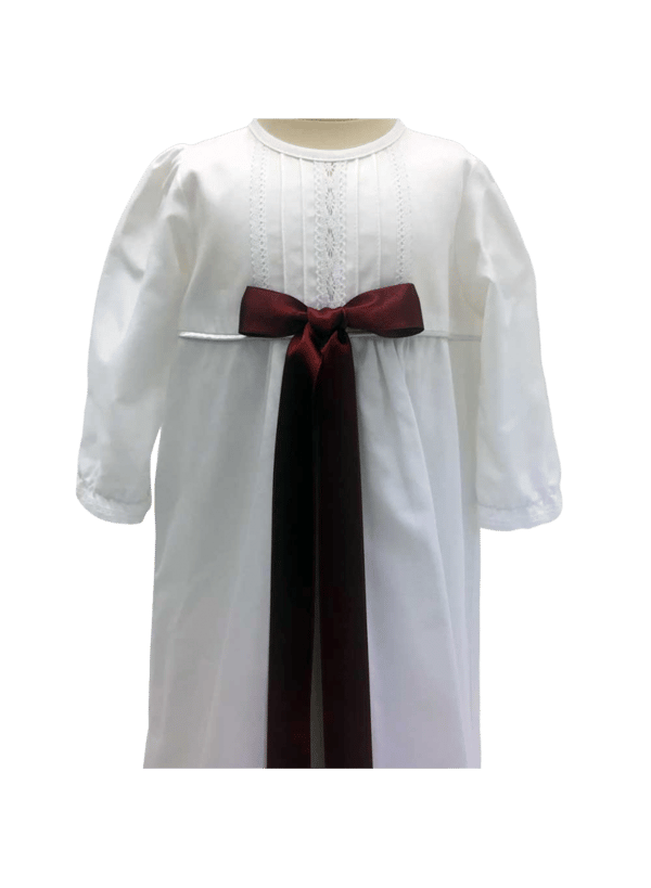 Christening gown - Grace of Sweden - In white cotton satin, 10 choices of bow