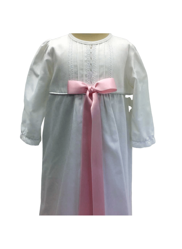 Christening gown - Grace of Sweden - In white cotton satin, 10 choices of bow