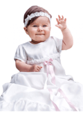 Pikkukuva 8 / 9: Christening gown Grace of Sweden, Grace-Rose with short sleeve Free choice of bow