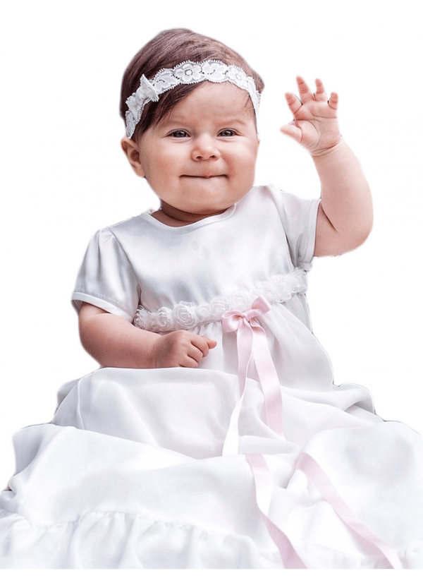 Christening gown Grace of Sweden, Grace-Rose with short sleeve Free choice of bow