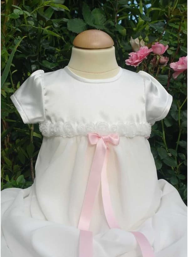 Christening gown Grace of Sweden, Grace-Rose with short sleeve Free choice of bow