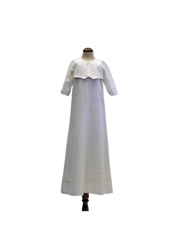 Christening gown for boys,  Grace of Sweden, With brocade vest and bonnet