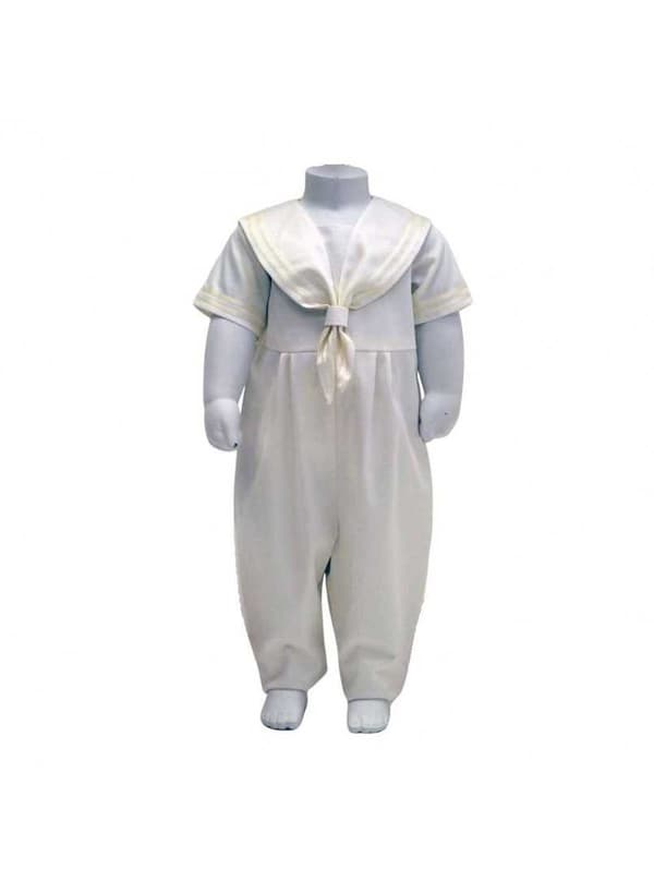 Off white Baptism suite, Christening suite for boys from Grace of Sweden - Sailor suite for baby