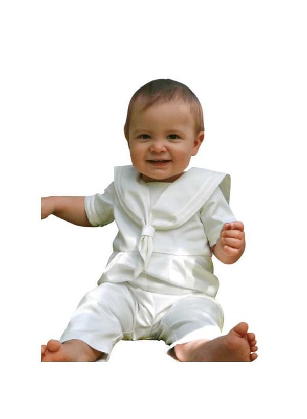 Off white Baptism suite, Christening suite for boys from Grace of Sweden - Sailor suite for baby