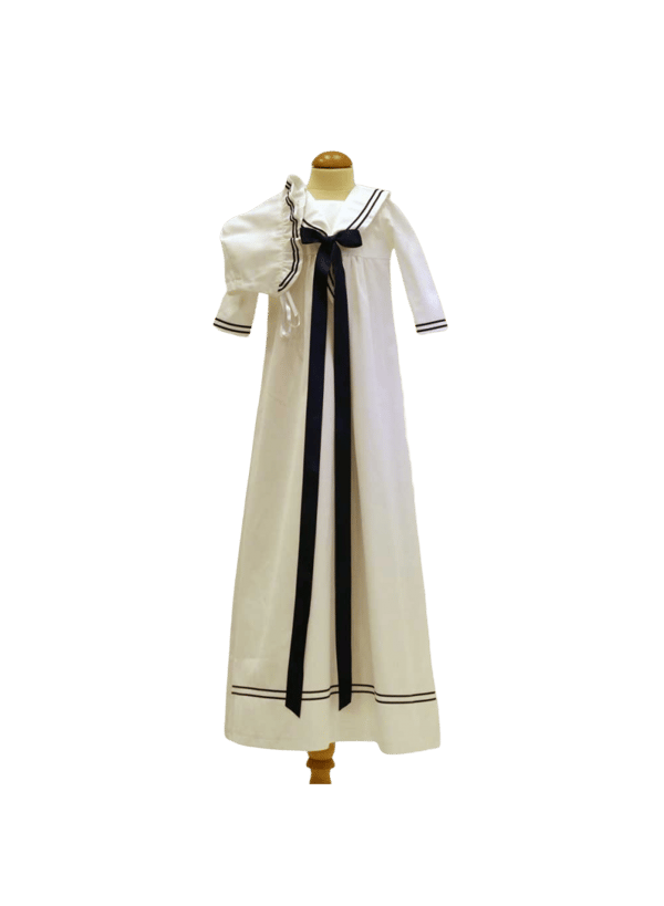 Christening gown in sailor style with bonnet and 10 choices of bow, Grace of Sweden