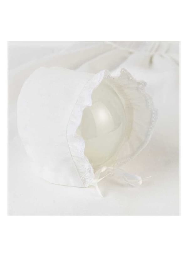 Christening gown for boys - Grace of Sweden - In linen with brocade vest and bonnet