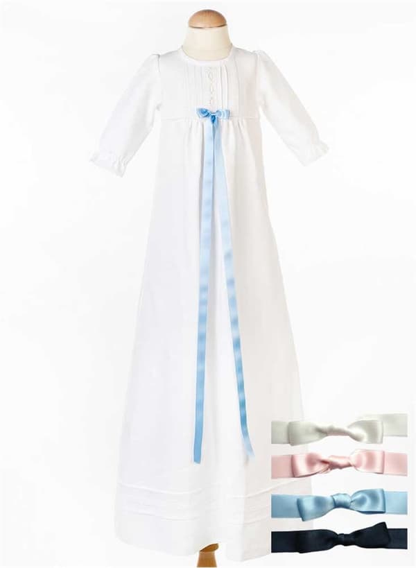 Christening gown in linen, free choice of bow, Grace of Sweden