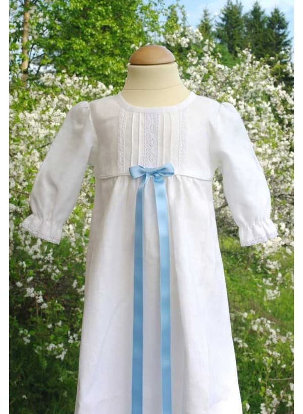 Christening gown in linen, free choice of bow, Grace of Sweden
