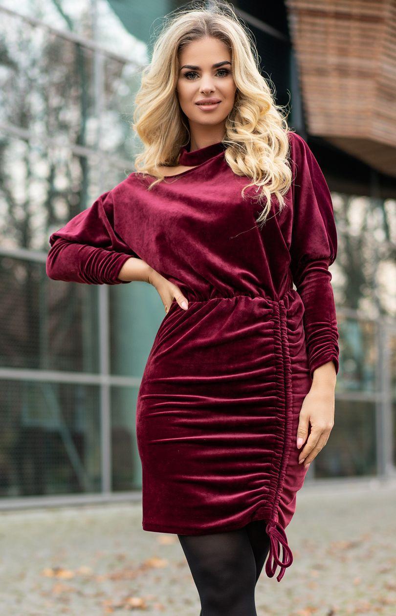 0112 Milo Maroon dress, burgundy, L