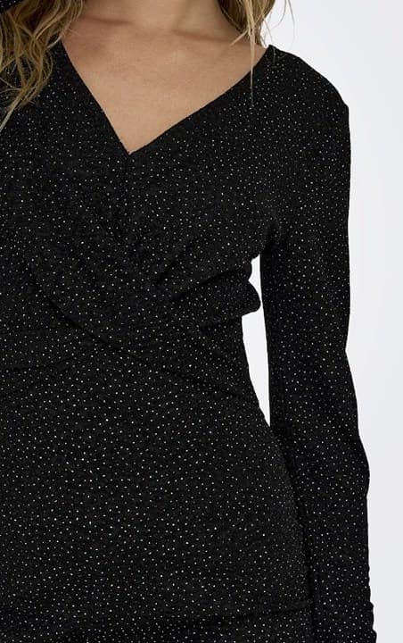 Only - onlQueen LS V-neck Glitter Dress