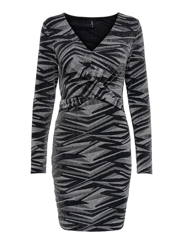 Only - onlQueen LS V-neck Glitter Dress