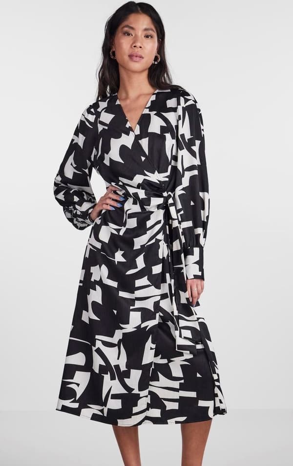 Pieces - pcSadie LS Midi Dress Svart XS
