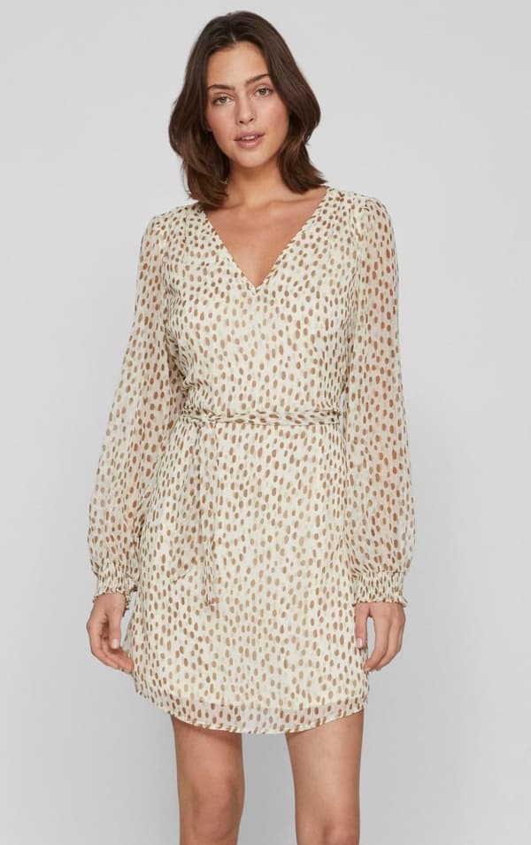 Vila - Vifalia Smock V-neck LS Dress Nori Print