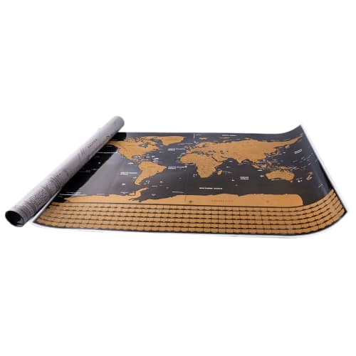 Skrabekort / verdenskort med nationale flag - 82 x 60 cm