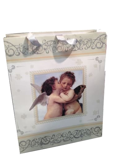 Lahjapussi Angel glitter 2-pack 26x32 cm