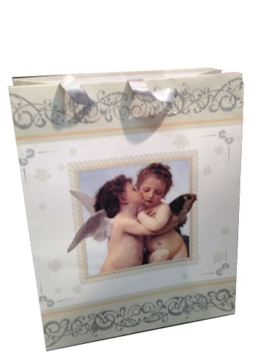 Lahjapussi Angel glitter 2-pack 18x23 cm