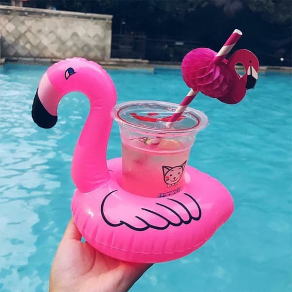 Oppblåsbar Koppholder - Flamingo