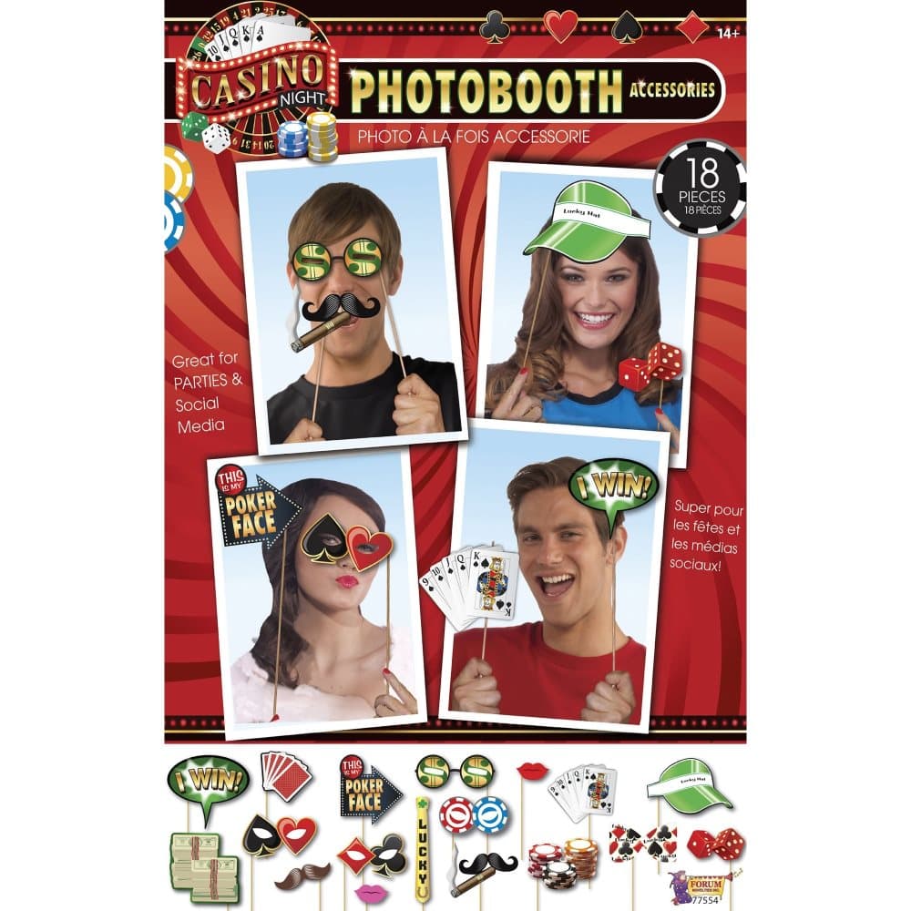 Bristol Novelty Casino Photo Booth Kit (18 delar)