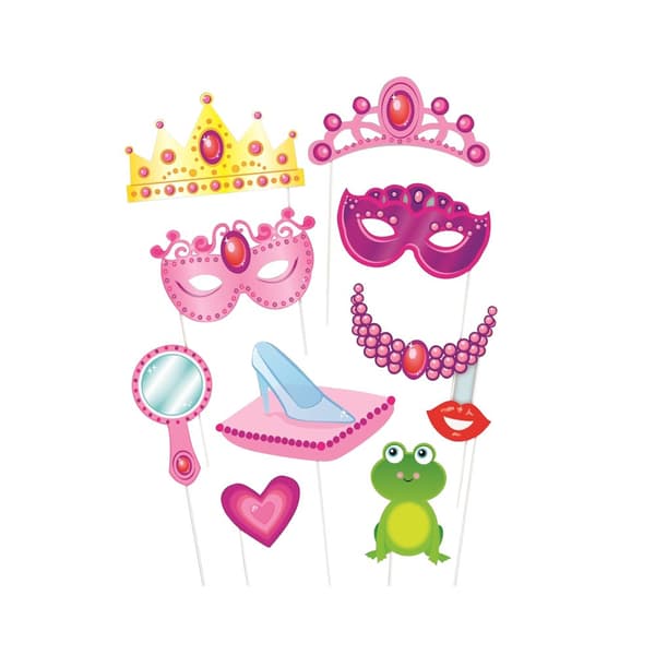 Unique Party Princess Photo Booth Props (Pack Of 10) Multicoloured One Size