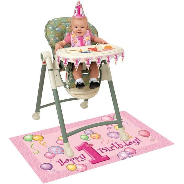 Unique Party 1st Birthday High Chair Kit Pink One Size