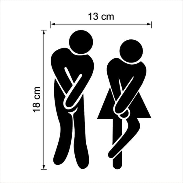 Toiletskilt / WC-skilt med selvklæbende tape