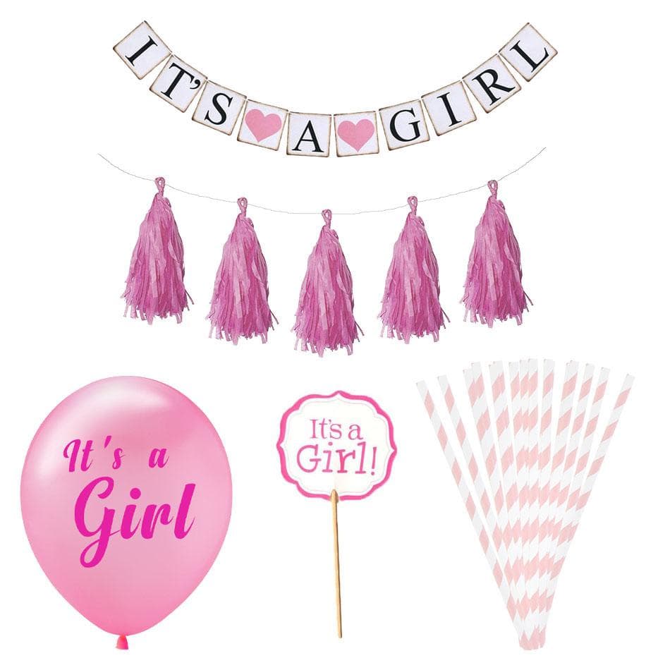 Set med Dekorationer, Babyshower - Its a Girl