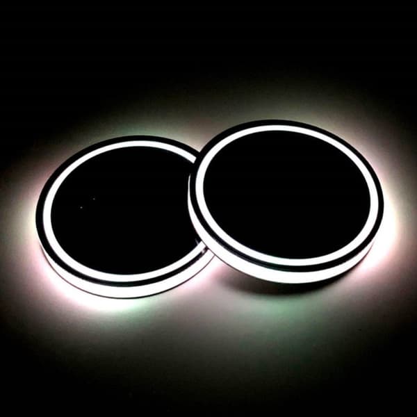 Glasunderlägg med färgskiftande LED-ljus - 2 pack
