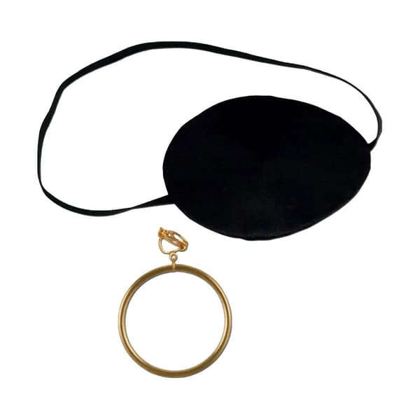 Bristol Novelty Pirat kostym tillbehörssats Gold/Black One Size