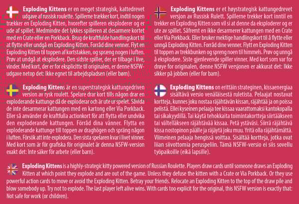 Exploding Kittens NSFW Ed. (Pink) (SE/NO/DK/FI)