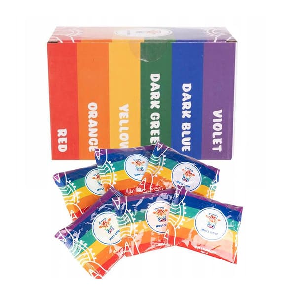 Holi pulver - Sett med 6 farger