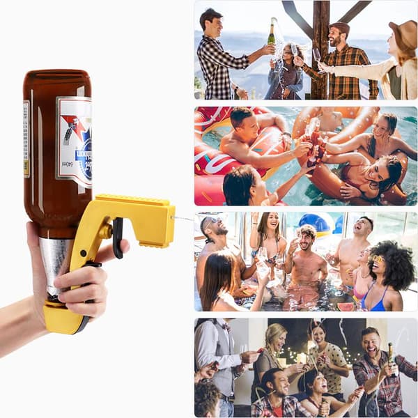 guld modell, fest champagnepistol, champagne spruta, kreativ vinpropp, ölpistol