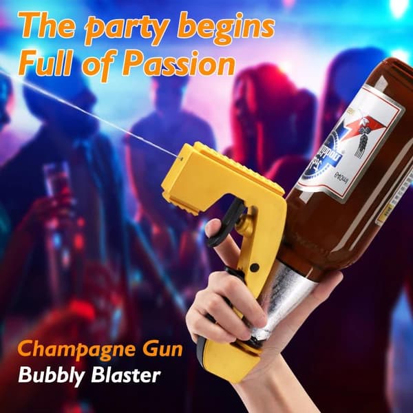 guld modell, fest champagnepistol, champagne spruta, kreativ vinpropp, ölpistol