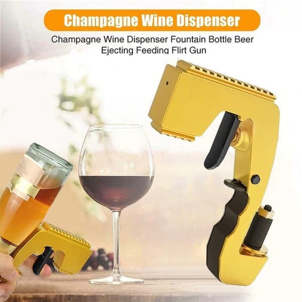 guld modell, fest champagnepistol, champagne spruta, kreativ vinpropp, ölpistol