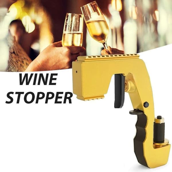 guld modell, fest champagnepistol, champagne spruta, kreativ vinpropp, ölpistol