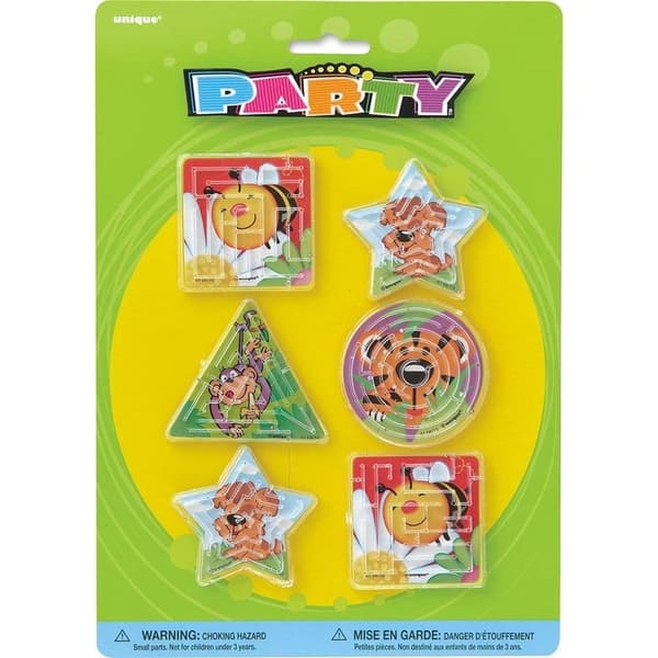 Unique Party Animal Maze Party Favours (Pack of 6) Multicoloured One Size
