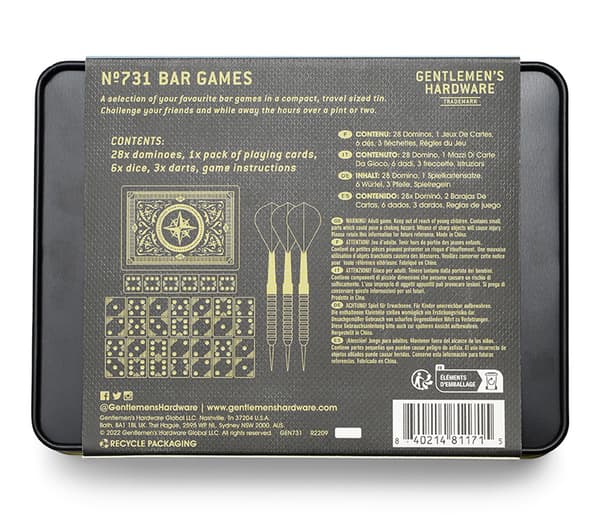 Barspel I Plåtask Gentlemens Hardware