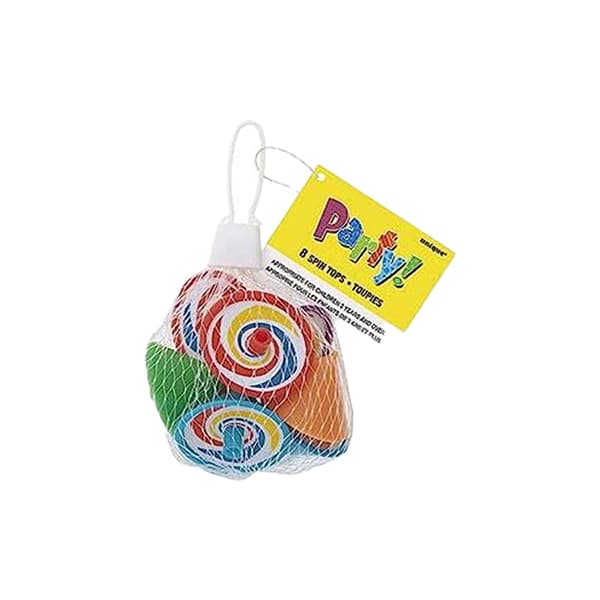 Unique Party Swirl Spinning Top (Pack of 8) Multicoloured One Size