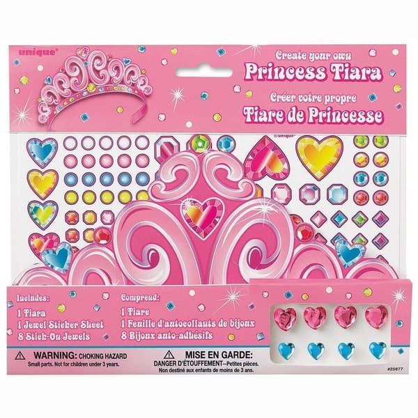 Unique Party Birthday Princess Tiara Set Multicoloured One Size