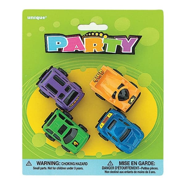 Unique Party Racing Cars Party Favours (Pack of 4) Multicoloured One Size