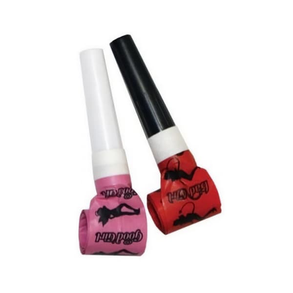 Amscan Good Girl and Bad Girl Noisemaker (Pack of 12) Pink/Red/Black One Size