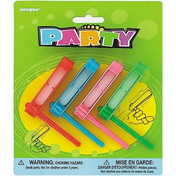 Unique Party Plain Noisemaker (Pack of 4) Multicoloured One Size