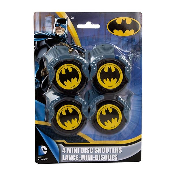 Batman Mini Disc Shooter (Pack of 4) Black/Yellow One Size