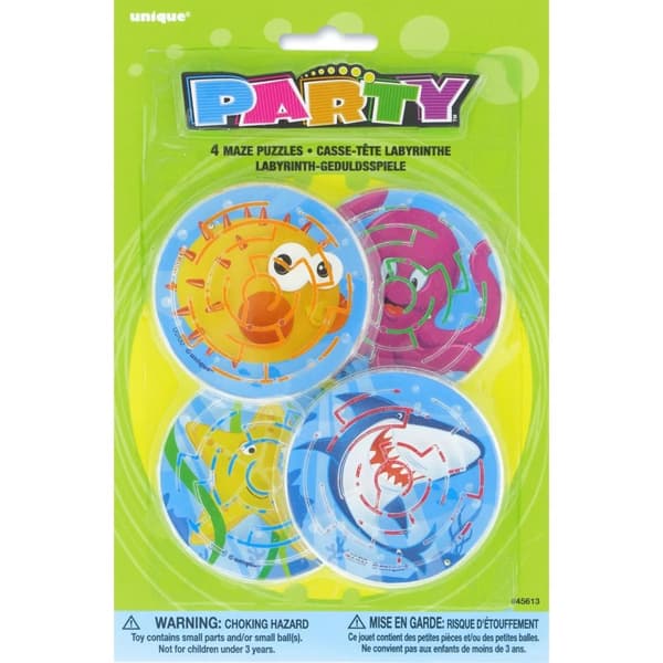 Unique Party Maze Puzzle (Pack of 4) Multicoloured One Size